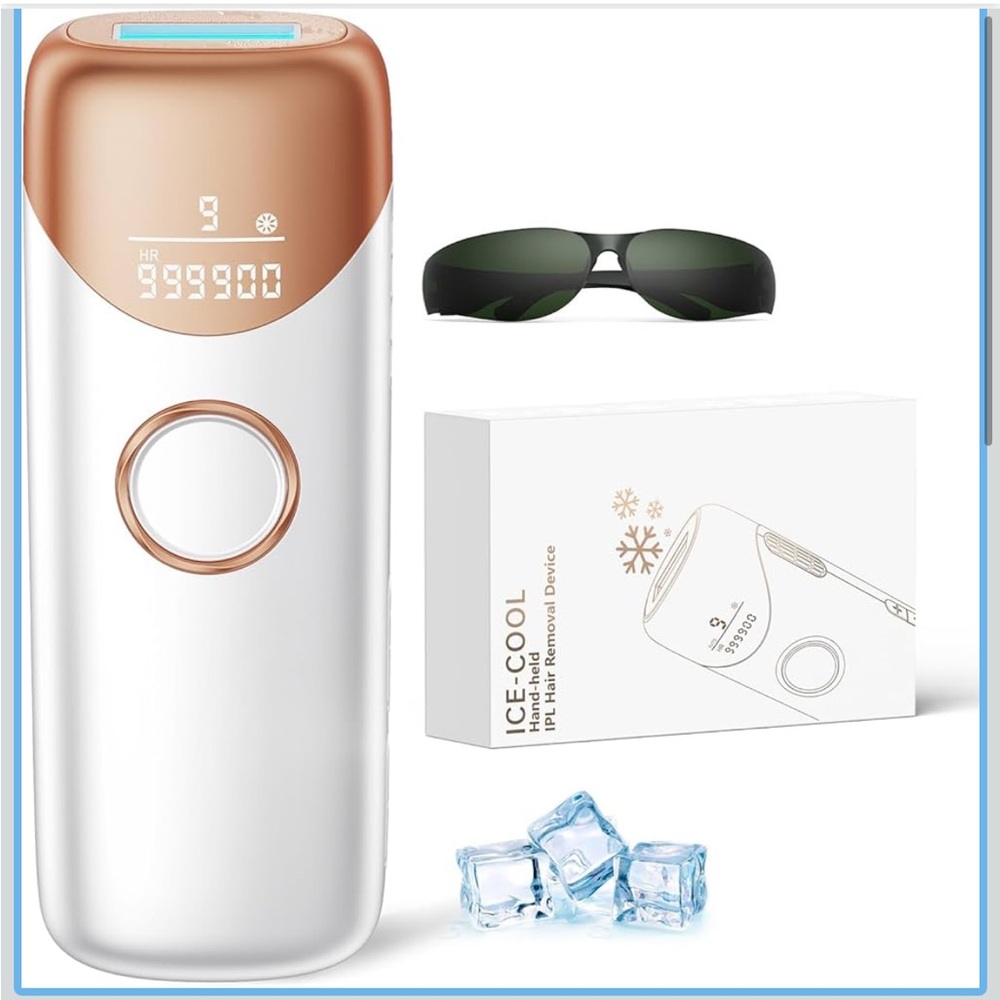 White & Rose Gold Handheld IPL Hair Removal Device